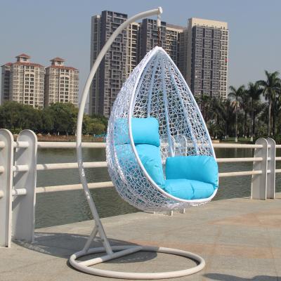 China Metal Frame Single Swing Chair with Hand-Made PE Rattan Hanging and Mail Packing for sale