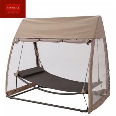 China Cottage Garden Furniture Outdoor Leisure Swing Bed Gazebo with Mosquito Net for sale