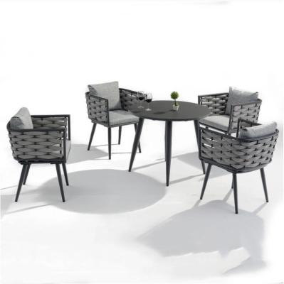 China Best Hotel Dining Set Aluminum Frame with Powder Coated Finish and NO Folded Garden Set for sale