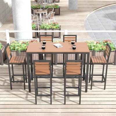 China Outdoor Bar Furniture High Bistro Nightclub Patio Aluminum Commercial Bar Table and Chairs for sale