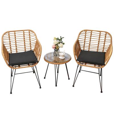 China Modern Design Style Outdoor Furniture Metal PE Rattan Dining Chair with Cushion for sale