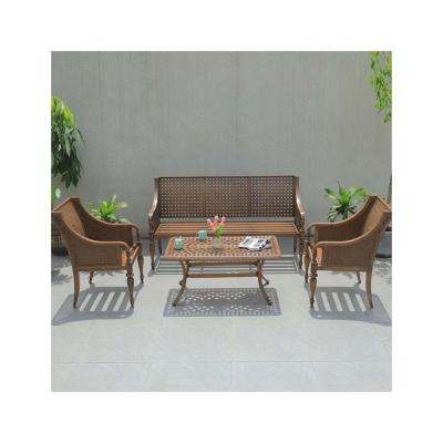 China Cast Aluminum and Wrought Iron Outdoor Sofa Combination for Villa Courtyard Furniture for sale