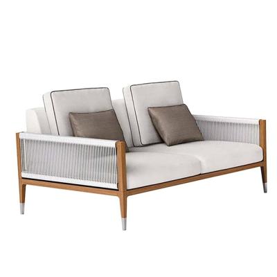 China De espuma seca rápida y blanca impermeable para patio exterior Muebles de cuerda Sofá para espacios al aire libre en venta