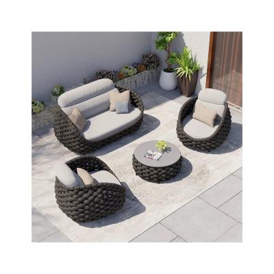 China Modern Style Customizable Outdoor Aluminum Furniture Set with Coffee Table and Chairs for sale