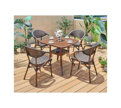 China Newest Design Outdoor Garden Dining Table Set with Water Proof Cast Aluminum Furniture for sale