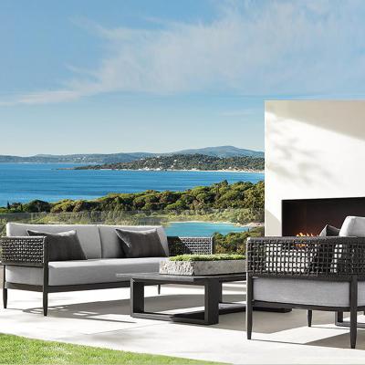 China Outdoor Rattan Wicker Patio Chaise Lounge Sofa Set for Modern Hotel Garden Furniture for sale