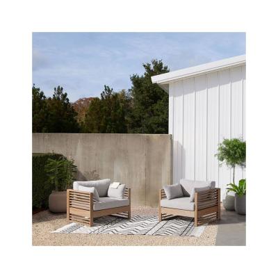 China Outdoor Garden Furniture Modern Design Teak Wood Sofa Set with Cushion and Cushion for sale