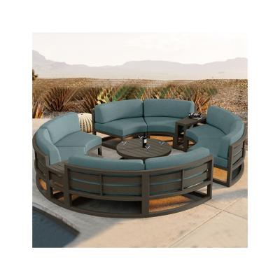 China Aluminum Round Shape Garden Sofas Outdoor Sofas Patio Furniture Set Modern Design for sale