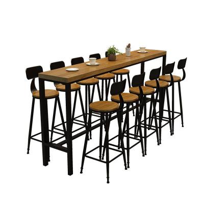 China Modern Simple Design Wood Bar Chair Stools And Rectangle Table Set For Home Office for sale