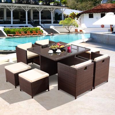 China Outdoor Garden Sofa Set Space Save Cube Set Furniture with UV Resistant PE Rattan for sale