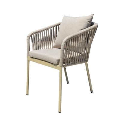 China 57*58*77cm Modern Garden Outdoor Dining Chair with Aluminum Frame and Woven Rope for sale