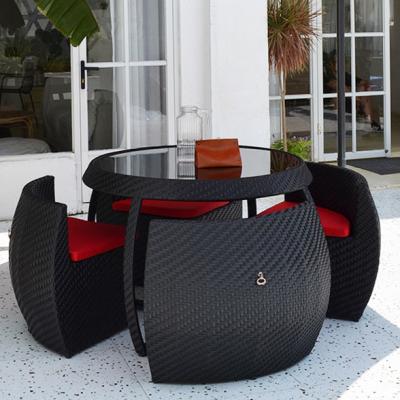 China Modern Outdoor Mobiliário Jardim Patio Conjunto personalizado de cor Wicker cadeira de jantar mesa conjuntos à venda