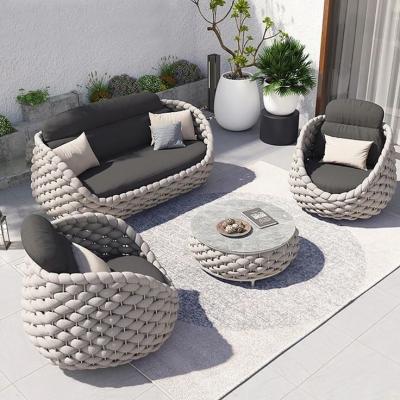 China Villa Garden Leisure Lounge Chair and Rattan Sofa Set with Patio Outdoor Furniture for sale