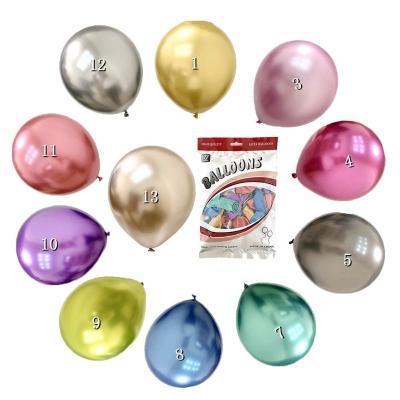 China Wholesale 12inch 50 Pcs Latex Metallic Pearlescent Chrome Latex Balloons Shiny Helium Party Decoration - Metallic Multicolor Balloons for sale