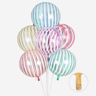 China PVC New Arrive Design Wedding Decoration Crystal Bobo Balloons With Wave Dots Helium Globos Stripes Wholesale Bobo Balloon for sale