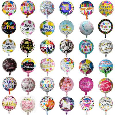 China Wholesale 18 Inch Theme Birthday Latex Foil Round Balloons For Festival Happy Birthday Party Decoration Supplies for sale