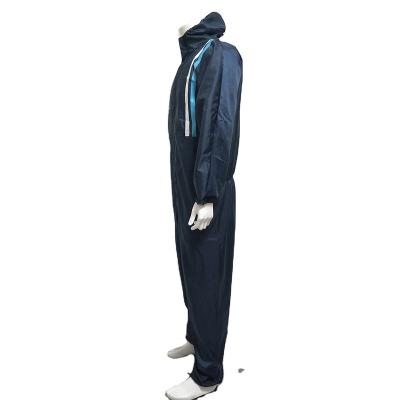 China Antistatic Supertouch Navy Blue Adult Long Sleeve Work Coveralls With Zipper for sale