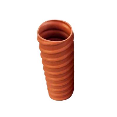 China Orange Corrugated Post HDPE Tension Conduit Corrosion Resistant For Prestressing Concrete for sale