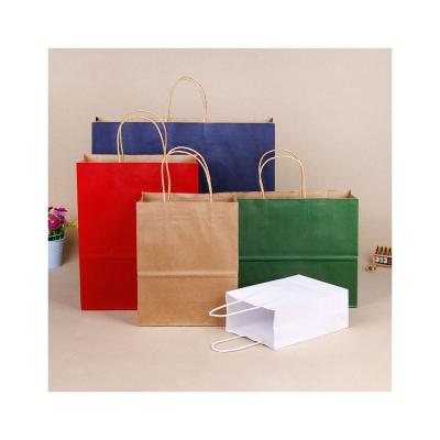 China Factory direct sale handmade custom pattern recycled brown kraft paper gift bag white paper bag with handle for sale