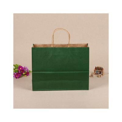 China Handmade Professional Custom Logo Recycled Brown Kraft Paper Gift Bag For Wrapping White Paper Bag With Handle for sale