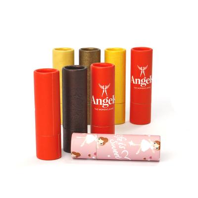 China Biodegradable Packaging Food Grade Cardboard Twist Up Lipstick Tube Paper OEM Customized Cylinder Craft Lip Balm Tube for sale