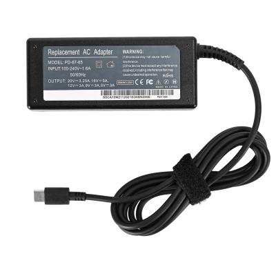 China Type-C Desktop Laptop PD Adapter 65W PD Charger Output 5V 3A/ 9V 3A/ 15V 3A/ 20V 3.25A for sale