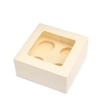 China 4/6/12 Inch Cake Box Transparent Custard Open Window Biodegradable Cupcake Baking Tart Packaging for sale