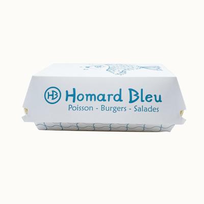 China Food Grade Recyclable Custom Printing 200*100 Burger Fries Paper Food Box for sale