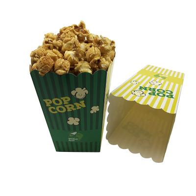 China Recycled Materials Wholesale Cheap Disposable Cardboard Pop Corn Boxes Fashion Packaging Custom Printed Paper Popcorn Box for sale