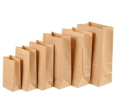 China Recycled Materials Recycled Recyclable Brown Rope Bags Square Bottom Kraft Paper Bag Food for sale