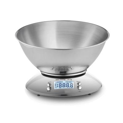 China Weigh Digital Food Measuring Scale with Bowl, 11lb/5kg Kitchen Measures Digital Weight Grams and Ounces for Cooking and Baking, Kitchen Scale for sale