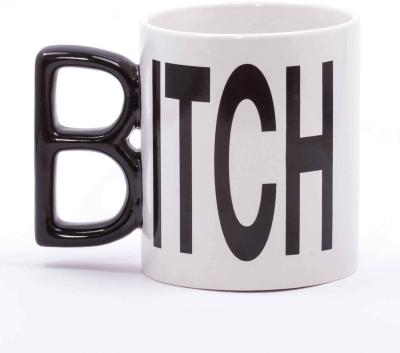 China Viable thumbs up itch mug, ceramic, white, 12 x 9.5 x 8 cm for sale