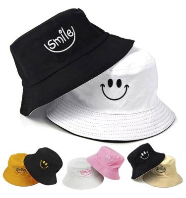 China New Design Custom Reversible White Character Designer Fashion White Bucket Hat With Custom Logo for sale