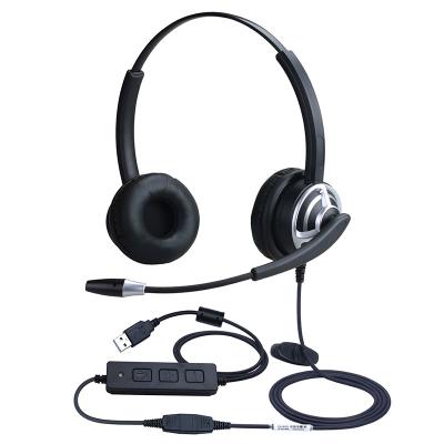 China Dh85Dqd USB Call Center Operator Customer Service Adjust Volume Mute Computer To Use Headset DH85D Cable Headset for sale