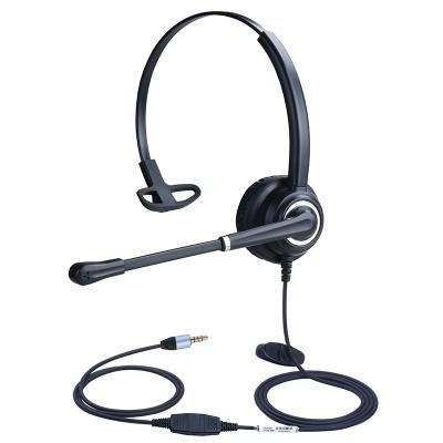 China Dh88qd Cotton Dh88qd Single Left Ear Flexible MIC Single Jack 3.5mm Single Jack Computer Mobile Phone Wired Single Ear Headset for sale