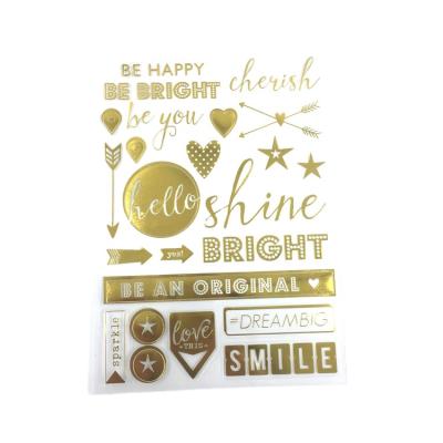 China Factory Wholesale Custom Stickers Decorative Gold Foil Stickers Vinyl Label Waterproof PVC Stickers Cover for sale