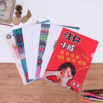 China Waterproof OEM A4 Size L-Shape File Folder Office Stationery Japan Accepted Folder Customized Stand Orders for sale