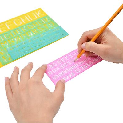 China Removable / Non-Toxic Personalized Stationery Kids Drawing Toy Letter Number Reusable Stencil For Painting for sale