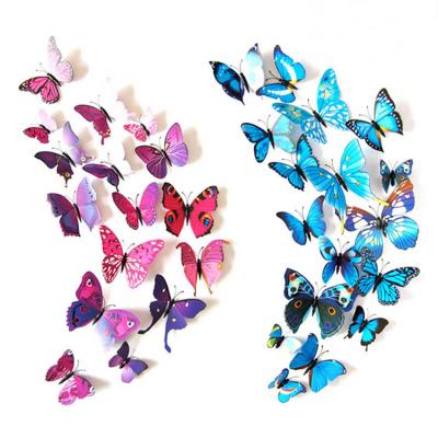 China Hot Trending Removable Cartoon Sticker Wall Decal PVC 3d Butterfly Sticker For Room for sale