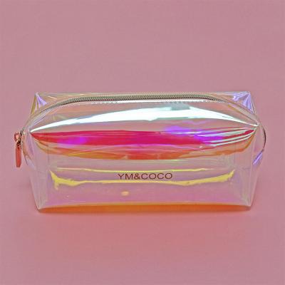 China Hot Sale Fashion TPU Cosmetic Bag Color Transparent Waterproof Cosmetic Bag With Custom Logo for sale