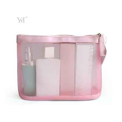 China Fashion See Through Make Up Bag Nylon Mesh Custom Cosmetic Bag For Travel Sale OEM Hot Pink Customized Fashion NC 5-7days; GUA WL-013 for sale