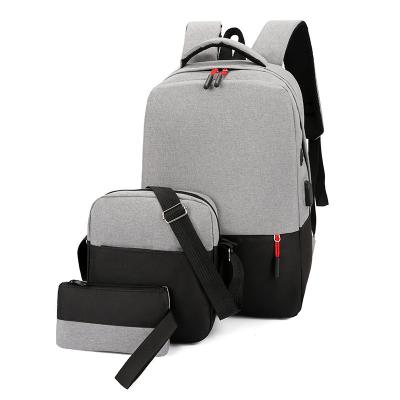 China Custom Wholesale 3 Sets Eco-friendly Unisex Laptop Backpacks USB Computer Rucksacks Outdoor Waterproof Student Kids Schoolbags for sale