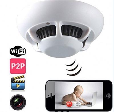 China NIGHT VISION Wifi Outdoor Connect Invisible Bedroom UFO Spy Smoke Detector Pinhole Camera for sale