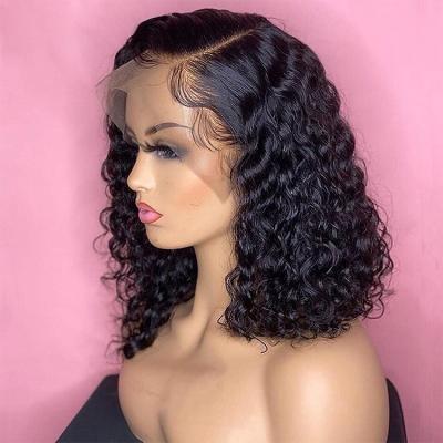 China Wholesale Cheap 40 Inch Body Wave Cuticle Aligned Brazilian Virgin Curly Deep Wave Full Lace Human Hair Wig For Black Women for sale