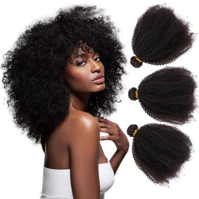 China Cheap Virgin Remy Afro Human Weave Bundles Raw Curly Afro Wave Vendor Mongolian Curly Hair Bundles for sale