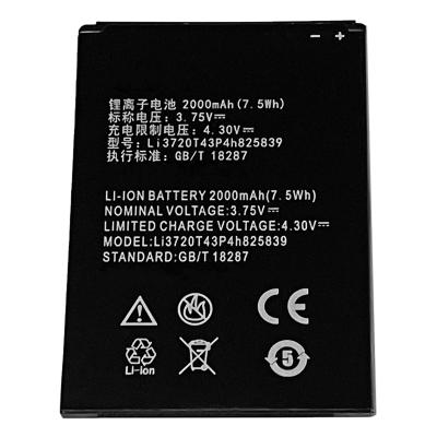 China Mobile Phone 3.75V 2000mAh Replacement Battery For ZTE Blade Q Maxi Battery LI3720T43P4h825839 for sale