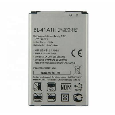 China Original Cell Phone 3.8V 2100mAh 8.0Wh BL-41A1H Capacity Li-ion Rechargeable Battery For LG LS660 LS660P F60 D390N for sale