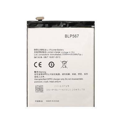 China BLP567 Mobile Phone Battery 3.85V 2500mAh Li-PO Rechargeable Lithium Phone Battery For OPPO R1 R8007 for sale