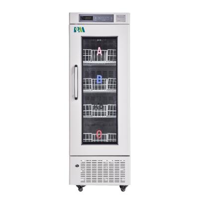 China High Quality 4 Degree Electronic Glass Blood Storage Hospital Door Blood Bank Refrigerator for sale