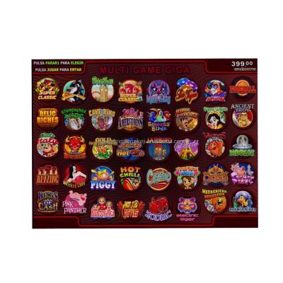 China Stable Hardware and Software Multi Game GIGA 50 in 1 Red Ultimate Panel Double Screen Casino SLOT MACHINE GAME BOARD for sale